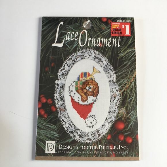 Designs for the Needle Christmas Ornament Cross Stitch Kit 1248 Puppy Dog US NEW - Picture 6 of 10